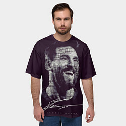 Футболка оверсайз мужская Лионель месси с автографом, цвет: 3D-принт — фото 2