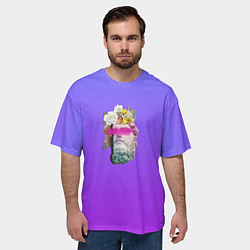 Футболка оверсайз мужская Мои цветы в твоей голове, цвет: 3D-принт — фото 2
