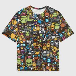 Футболка оверсайз мужская АНИМЕ СМАЙЛЫ, цвет: 3D-принт