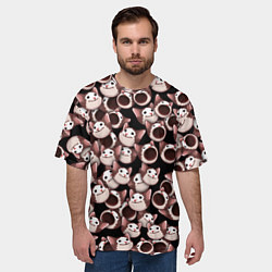 Футболка оверсайз мужская Popping cats, цвет: 3D-принт — фото 2
