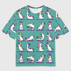 Футболка оверсайз мужская Единороги Зарядка, цвет: 3D-принт