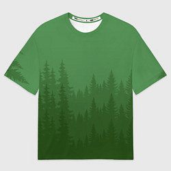 Футболка оверсайз мужская Зеленый Лес, цвет: 3D-принт