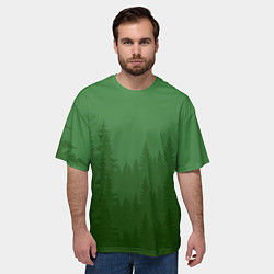 Футболка оверсайз мужская Зеленый Лес, цвет: 3D-принт — фото 2