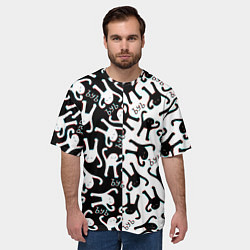 Футболка оверсайз мужская МЕМ КОТ ЪУЪ СЪУКА, цвет: 3D-принт — фото 2