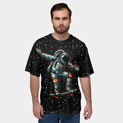 Футболка оверсайз мужская Космонавт На Скейтборде, цвет: 3D-принт — фото 2