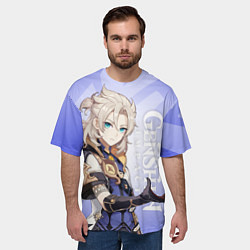 Футболка оверсайз мужская GENSHIN IMPACT, АЛЬБЕДО, цвет: 3D-принт — фото 2