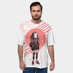 Футболка оверсайз мужская Незуко, цвет: 3D-принт — фото 2