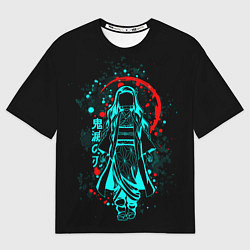 Футболка оверсайз мужская Нэдзуко, Kimetsu no Yaiba, цвет: 3D-принт