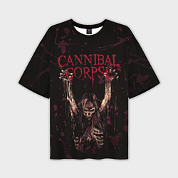 Мужская футболка оверсайз Cannibal Corpse Skeleton
