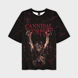 Мужская футболка оверсайз Cannibal Corpse Skeleton