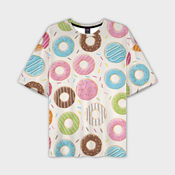 Футболка оверсайз мужская Пончики Donuts, цвет: 3D-принт