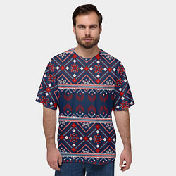 Футболка оверсайз мужская Русские народные узоры, цвет: 3D-принт — фото 2