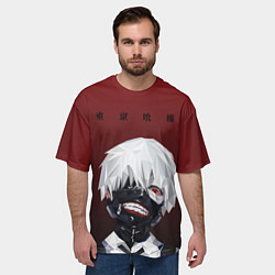 Футболка оверсайз мужская Канеки Кен Токийский гуль, цвет: 3D-принт — фото 2