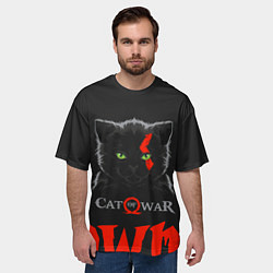 Футболка оверсайз мужская Cat of war, цвет: 3D-принт — фото 2