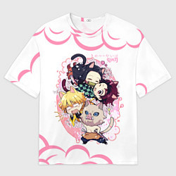 Мужская футболка оверсайз Клинок, рассекающий демонов ПЕРСОНАЖИ