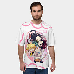 Футболка оверсайз мужская Клинок, рассекающий демонов ПЕРСОНАЖИ, цвет: 3D-принт — фото 2