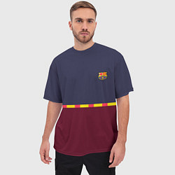 Футболка оверсайз мужская FC Barcelona Flag and team Logo 202122, цвет: 3D-принт — фото 2