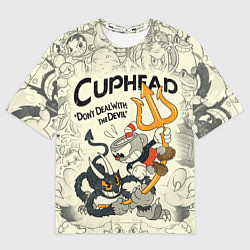 Футболка оверсайз мужская Cuphead and Devil, цвет: 3D-принт