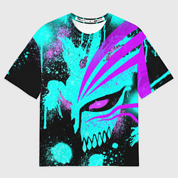 Мужская футболка оверсайз БЛИЧ МАСКА ПУСТОГО НЕОН