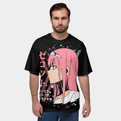 Футболка оверсайз мужская Darling in the Franxx Zero Two, цвет: 3D-принт — фото 2