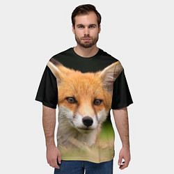 Футболка оверсайз мужская Мордочка лисицы, цвет: 3D-принт — фото 2