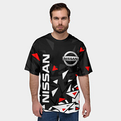 Футболка оверсайз мужская NISSAN НИССАН ОСКОЛКИ, цвет: 3D-принт — фото 2