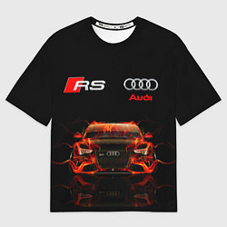 Футболка оверсайз мужская AUDI RS 5 FIRE АУДИ РС 5, цвет: 3D-принт