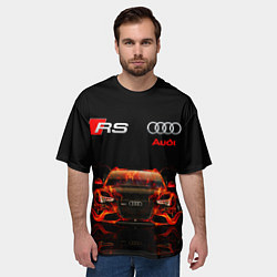 Футболка оверсайз мужская AUDI RS 5 FIRE АУДИ РС 5, цвет: 3D-принт — фото 2