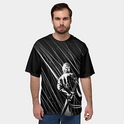 Футболка оверсайз мужская Вирджил под дождём, цвет: 3D-принт — фото 2