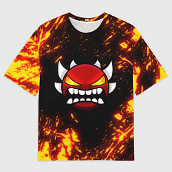 Мужская футболка оверсайз Geometry Dash: Demon Z