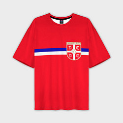 Футболка оверсайз мужская Сборная Сербии, цвет: 3D-принт