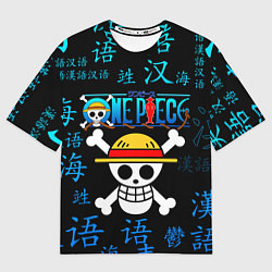 Футболка оверсайз мужская ONE PIECE ВАН ПИС ИЕРОГЛИФ, цвет: 3D-принт