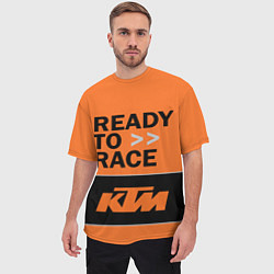 Футболка оверсайз мужская KTM READY TO RACE Z, цвет: 3D-принт — фото 2