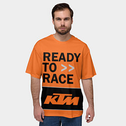 Футболка оверсайз мужская KTM READY TO RACE Z, цвет: 3D-принт — фото 2