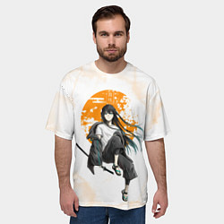 Футболка оверсайз мужская Муичиро Токито Kimetsu no Yaiba, цвет: 3D-принт — фото 2