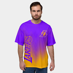 Футболка оверсайз мужская LOS ANGELES LAKERS ЛЕЙКЕРС, цвет: 3D-принт — фото 2
