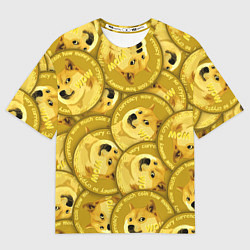 Футболка оверсайз мужская DOGECOIN DOGE ДОГИКОИН, цвет: 3D-принт