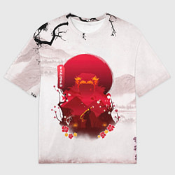 Футболка оверсайз мужская Кенджиро Ренгоку Kimetsu no Yaiba, цвет: 3D-принт