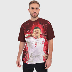 Футболка оверсайз мужская Lewandowski Левандовски 9, цвет: 3D-принт — фото 2