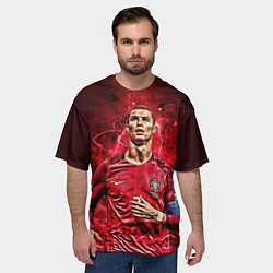 Футболка оверсайз мужская Cristiano Ronaldo Portugal, цвет: 3D-принт — фото 2