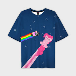 Футболка оверсайз мужская Nyan cat x Pony, цвет: 3D-принт