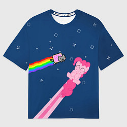 Футболка оверсайз мужская Nyan cat x Pony, цвет: 3D-принт