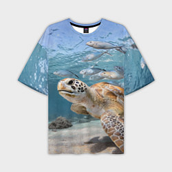 Футболка оверсайз мужская Морская черепаха, цвет: 3D-принт