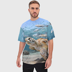Футболка оверсайз мужская Морская черепаха, цвет: 3D-принт — фото 2