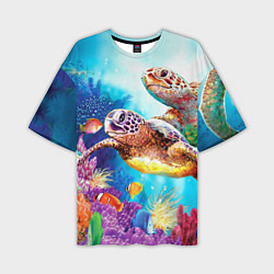 Мужская футболка оверсайз Морские черепахи