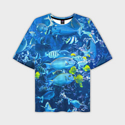 Мужская футболка оверсайз Коралловые рыбки
