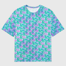 Мужская футболка оверсайз Чешуя Хвост русалки