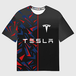 Футболка оверсайз мужская TESLA MOTORS ТЕСЛА, цвет: 3D-принт