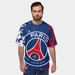 Футболка оверсайз мужская ФК ПСЖ FC PSG PARIS SG, цвет: 3D-принт — фото 2