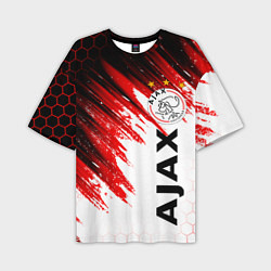 Футболка оверсайз мужская FC AJAX AMSTERDAM ФК АЯКС, цвет: 3D-принт